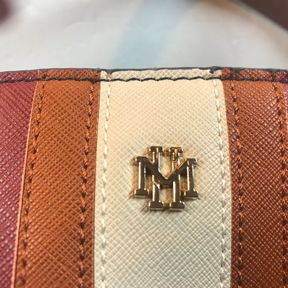 Mark & Hall Leather Purse Blue beige Brown and red strip purse & matching wallet - Picture 2 of 7